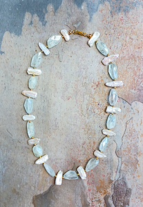 Aquamarine & Pearl Necklace